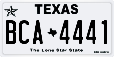 TX license plate BCA4441