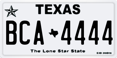 TX license plate BCA4444