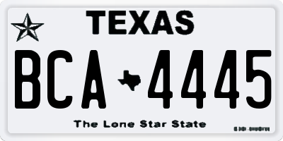 TX license plate BCA4445