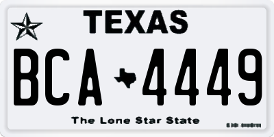 TX license plate BCA4449