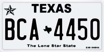 TX license plate BCA4450