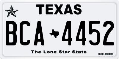 TX license plate BCA4452