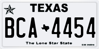 TX license plate BCA4454