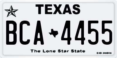 TX license plate BCA4455