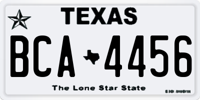 TX license plate BCA4456