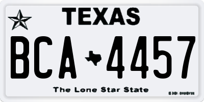 TX license plate BCA4457