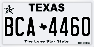 TX license plate BCA4460