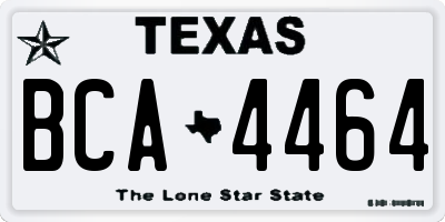 TX license plate BCA4464