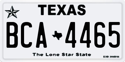 TX license plate BCA4465