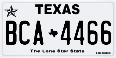 TX license plate BCA4466