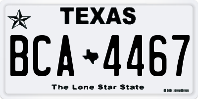 TX license plate BCA4467