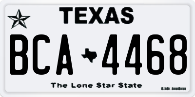 TX license plate BCA4468