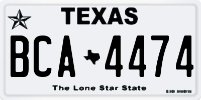 TX license plate BCA4474