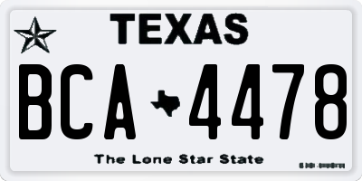 TX license plate BCA4478