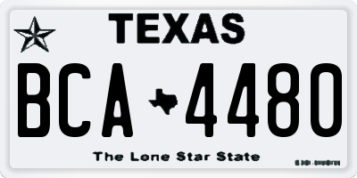 TX license plate BCA4480