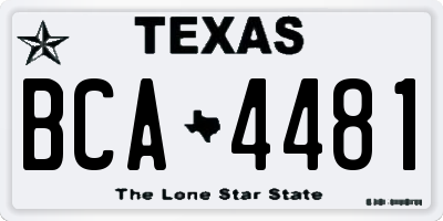 TX license plate BCA4481