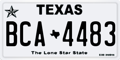 TX license plate BCA4483