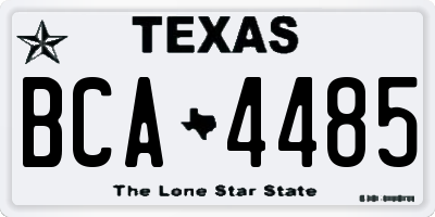 TX license plate BCA4485
