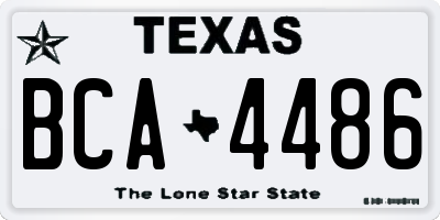 TX license plate BCA4486