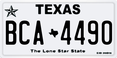 TX license plate BCA4490