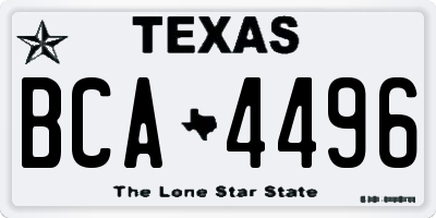 TX license plate BCA4496
