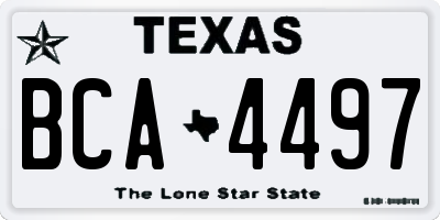 TX license plate BCA4497