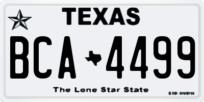 TX license plate BCA4499