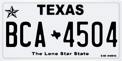 TX license plate BCA4504