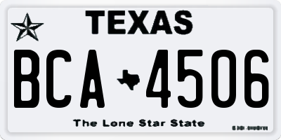 TX license plate BCA4506