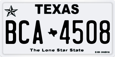 TX license plate BCA4508