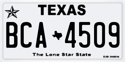 TX license plate BCA4509