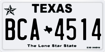 TX license plate BCA4514