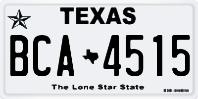 TX license plate BCA4515