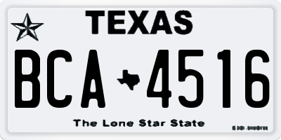 TX license plate BCA4516