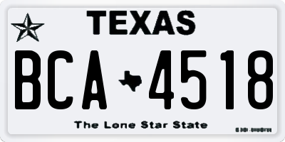 TX license plate BCA4518