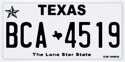 TX license plate BCA4519