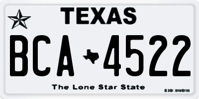 TX license plate BCA4522