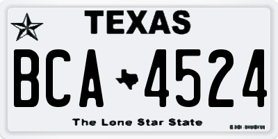 TX license plate BCA4524