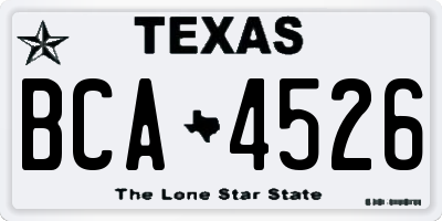 TX license plate BCA4526