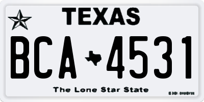 TX license plate BCA4531