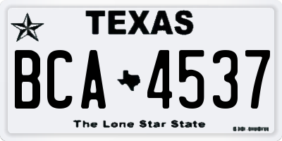 TX license plate BCA4537