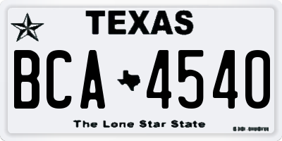 TX license plate BCA4540