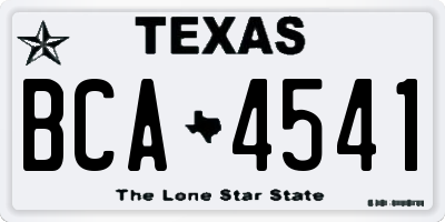 TX license plate BCA4541