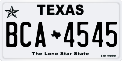 TX license plate BCA4545