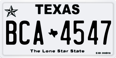 TX license plate BCA4547