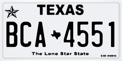 TX license plate BCA4551