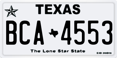 TX license plate BCA4553