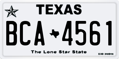 TX license plate BCA4561