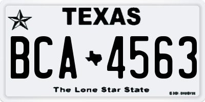 TX license plate BCA4563