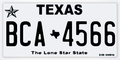 TX license plate BCA4566